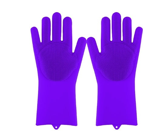 Silicone Heat-Resistant Scrubbing Gloves – Reusable Cleaning Brush Gloves for Kitchen & Home