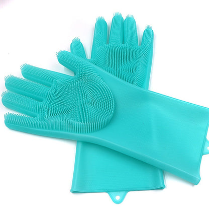 Silicone Heat-Resistant Scrubbing Gloves – Reusable Cleaning Brush Gloves for Kitchen & Home