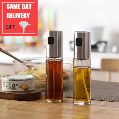 Glass Oil & Vinegar Spray Bottle – Refillable Fine Mist Cooking Oil Sprayer for Kitchen & BBQ