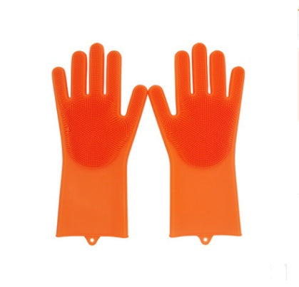 Silicone Heat-Resistant Scrubbing Gloves – Reusable Cleaning Brush Gloves for Kitchen & Home