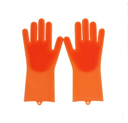 Silicone Heat-Resistant Scrubbing Gloves – Reusable Cleaning Brush Gloves for Kitchen & Home