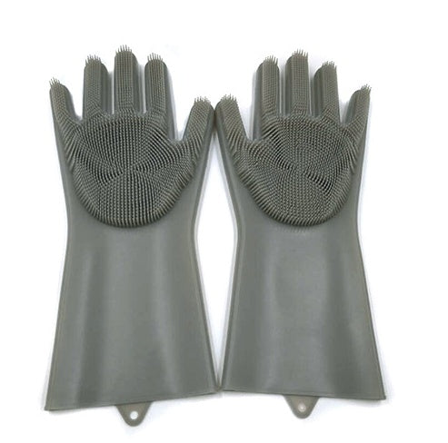 Silicone Heat-Resistant Scrubbing Gloves – Reusable Cleaning Brush Gloves for Kitchen & Home