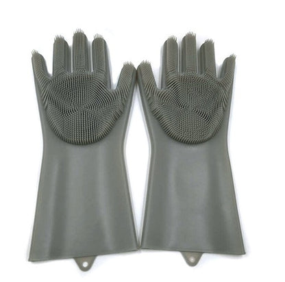 Silicone Heat-Resistant Scrubbing Gloves – Reusable Cleaning Brush Gloves for Kitchen & Home