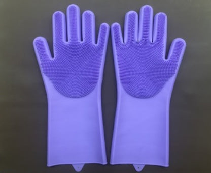 Silicone Heat-Resistant Scrubbing Gloves – Reusable Cleaning Brush Gloves for Kitchen & Home