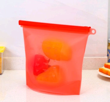 Reuseable Silicone Vacuum Seal Food Storge Bag - Keeps Produce Fresh Longer