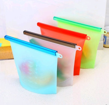 Reuseable Silicone Vacuum Seal Food Storge Bag - Keeps Produce Fresh Longer