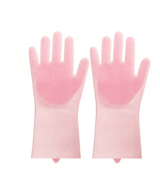 Silicone Heat-Resistant Scrubbing Gloves – Reusable Cleaning Brush Gloves for Kitchen & Home