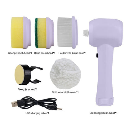 4-In-1 Electric Cleaning Brush – Cordless Handheld Spinning Scrubber for Deep Bathroom & Kitchen Cleaning