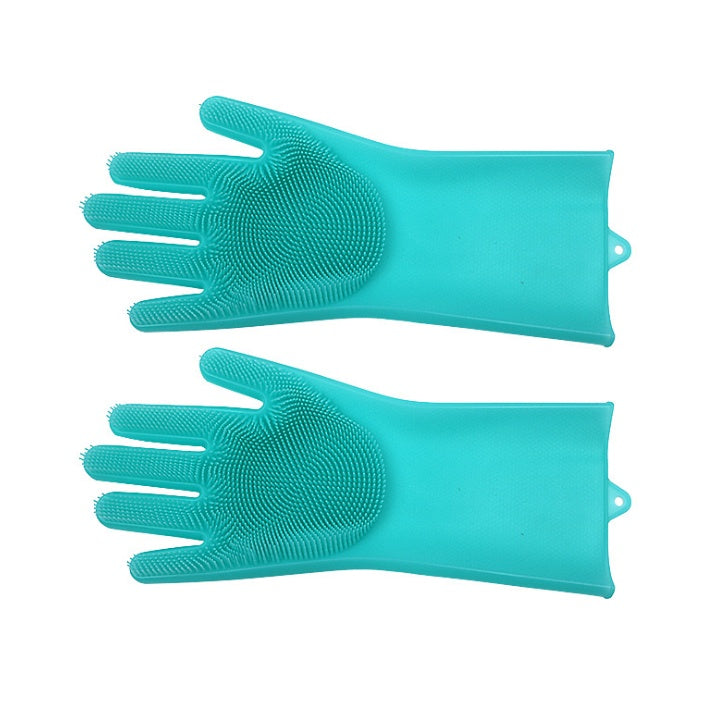 Silicone Heat-Resistant Scrubbing Gloves – Reusable Cleaning Brush Gloves for Kitchen & Home