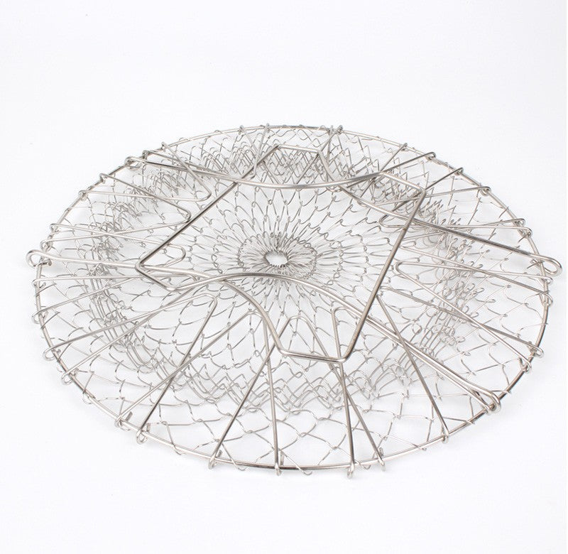 Stainless Steel Foldable Deep Fry Basket – Multi-Function Cooking & Washing Basket for Fried Foods, Fruits & Vegetables