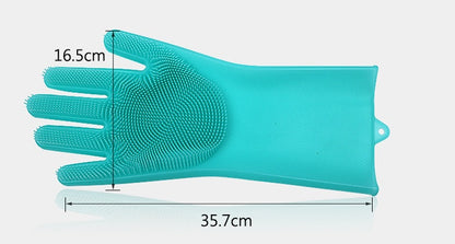 Silicone Heat-Resistant Scrubbing Gloves – Reusable Cleaning Brush Gloves for Kitchen & Home