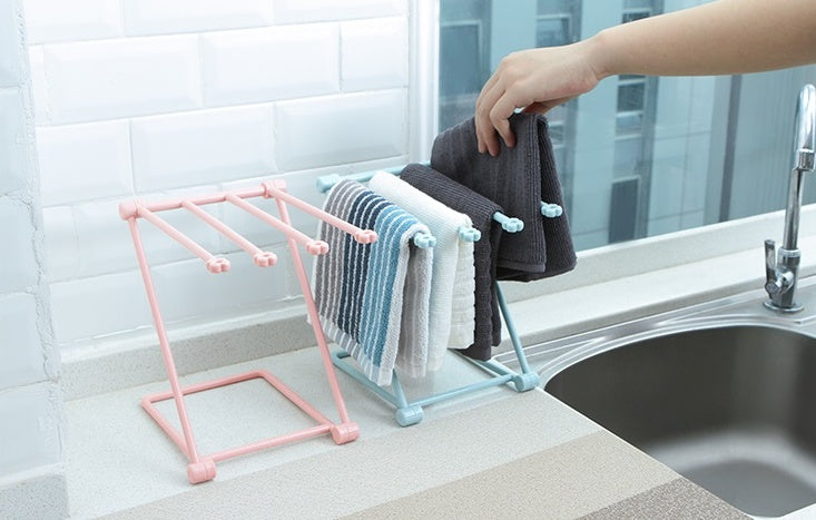 Foldable Dishcloth Shelf – Kitchen Sink Organizer & Cleaning Accessory Holder