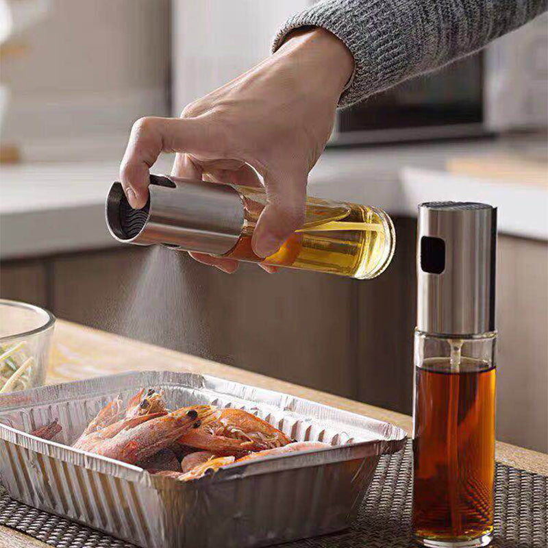 Glass Oil & Vinegar Spray Bottle – Refillable Fine Mist Cooking Oil Sprayer for Kitchen & BBQ