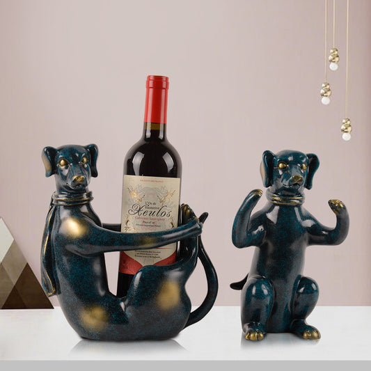 Cute Dog-Shaped Wine Rack – Handcrafted Resin Home Décor