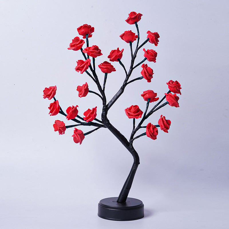 Rose Flower Tree Table Lamp – USB Fairy LED Night Light for Home Décor & Gifts