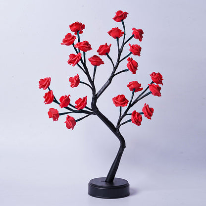 Rose Flower Tree Table Lamp – USB Fairy LED Night Light for Home Décor & Gifts