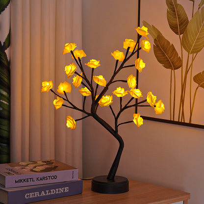 Rose Flower Tree Table Lamp – USB Fairy LED Night Light for Home Décor & Gifts