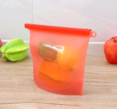 Reuseable Silicone Vacuum Seal Food Storge Bag - Keeps Produce Fresh Longer