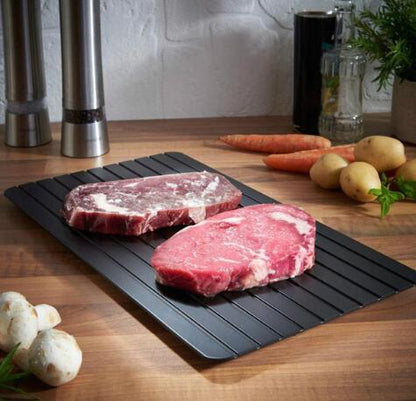 Fast Defrosting Tray – Quick-Thaw Aluminum Defrost Plate for Meat, Fish & Frozen Foods