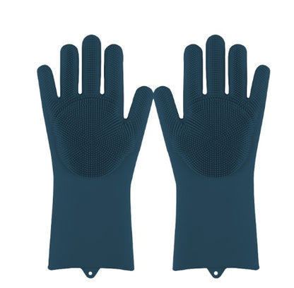 Silicone Heat-Resistant Scrubbing Gloves – Reusable Cleaning Brush Gloves for Kitchen & Home