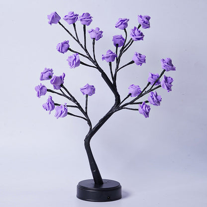 Rose Flower Tree Table Lamp – USB Fairy LED Night Light for Home Décor & Gifts