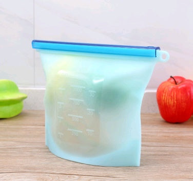 Reuseable Silicone Vacuum Seal Food Storge Bag - Keeps Produce Fresh Longer