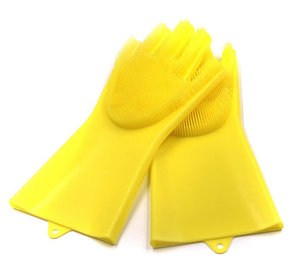 Silicone Heat-Resistant Scrubbing Gloves – Reusable Cleaning Brush Gloves for Kitchen & Home