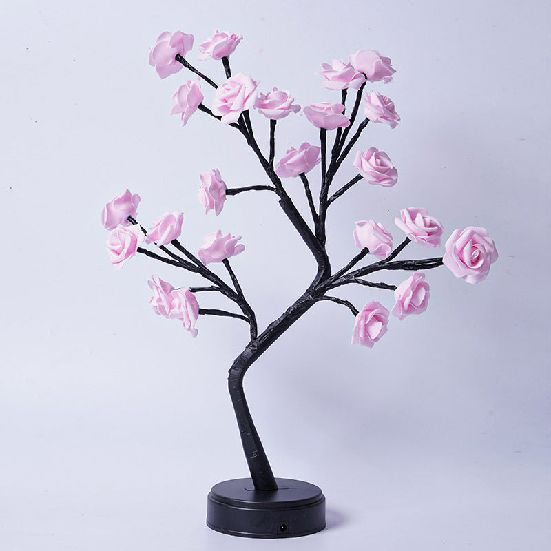 Rose Flower Tree Table Lamp – USB Fairy LED Night Light for Home Décor & Gifts