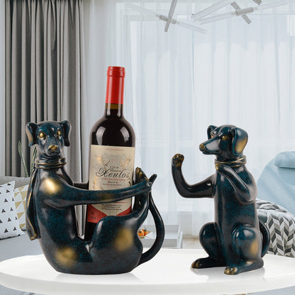 Cute Dog-Shaped Wine Rack – Handcrafted Resin Home Décor