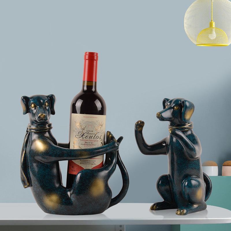 Cute Dog-Shaped Wine Rack – Handcrafted Resin Home Décor