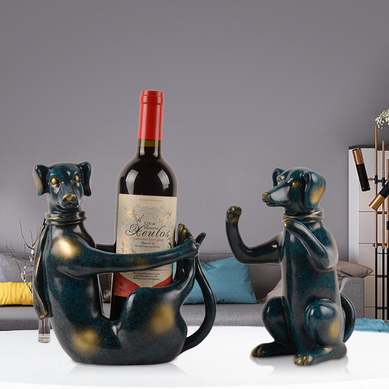 Cute Dog-Shaped Wine Rack – Handcrafted Resin Home Décor