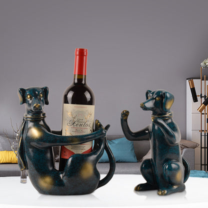 Cute Dog-Shaped Wine Rack – Handcrafted Resin Home Décor