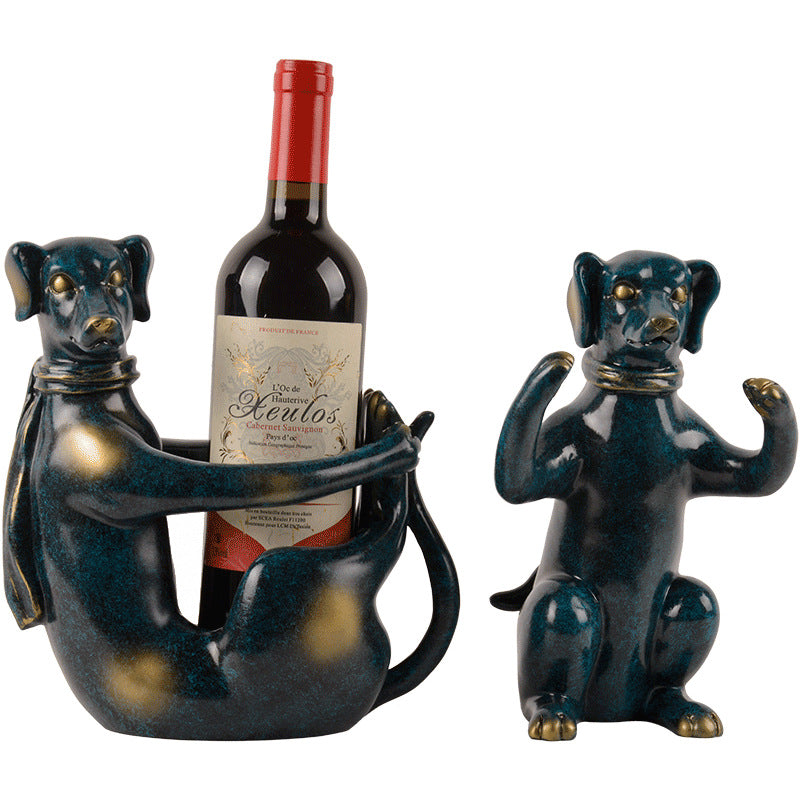 Cute Dog-Shaped Wine Rack – Handcrafted Resin Home Décor