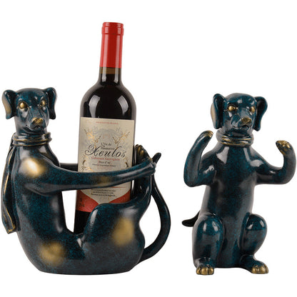 Cute Dog-Shaped Wine Rack – Handcrafted Resin Home Décor