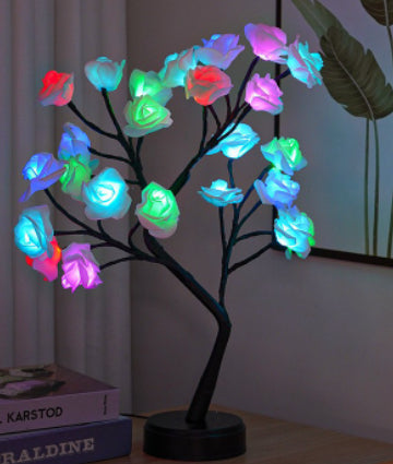 Rose Flower Tree Table Lamp – USB Fairy LED Night Light for Home Décor & Gifts